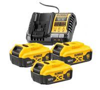 Dewalt DCB1104P3-QW Pack 3 X 5.0Ah Batteries - XR - 18V - Li-Ion + Chargeur