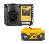 DEWALT DCB184 Batterie Lithium-ION XR 5,0 Ah 18 V + Chargeur DCB115, Jaune