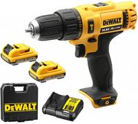 DEWALT DCD716D2 Perceuse visseuse + 2 Batteries 10,8V 2Ah Li-ION + Coffret, Noir/Jaune, 10mm