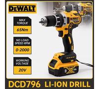 Dewalt DCD796 13mm perceuse électrique à percussion sans brosse tournevis sans fil multifonctionnel batterie Rechargeable 20V outils électriques 2battery 1charger us