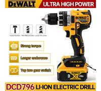 Dewalt DCD796 perceuse à percussion compacte sans fil sans brosse lumière LED puissant outil électrique multifonctionnel batterie 20V Pas de batterie