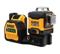 DeWALT DCE089D1G18-QW Kit Laser À Lignes Croisées 3x 360 Degrés À Nivellement Automatique Avec Batterie Li-ion 12V / 18V (1 Batterie 2,0 Ah) Dans Un Coffret - 3 Lignes - 30 M - Vert