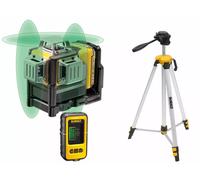 DeWALT DCE089D1GTRID-QW Kit Laser À Lignes Croisées Autonivelant À Batterie Li-Ion 10,8 V (1 Batterie 2,0 Ah) Dans Un Coffret - 3 Lignes - 30 M - Vert