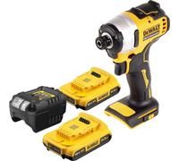 DeWalt DCF 809 D2 Clé à choc sans fil 18 V 190 Nm 1/4'' Brushless + 2x batterie 2,0 Ah + chargeur