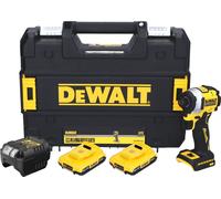 DeWalt DCF 850 D2T Clé à choc sans fil 18 V 205 Nm 1/4'' Brushless + 2x batterie 2,0 Ah + chargeur + TSTAK