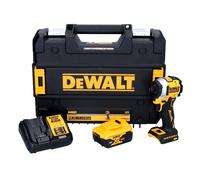 DeWalt DCF 850 P1 Visseuse à percussion sans fil, sans balai, 205 Nm 18V + 1x Batterie 5,0 Ah + Chargeur + Coffret TSTAK + Madrin de 1/4"