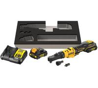 Clé à cliquet DEWALT XR 12V Brushless - Batteries 2 x 3.0Ah - Têtes interchangeables 1/4', 3/8' et porte-embout hexagonal 1/4' - DCF500L2G-QW