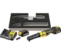 Clé à cliquet DEWALT XR 18V Brushless - Batteries 2 x 1.7 Ah - Têtes interchangeables 1/4', 3/8' et porte-embout hexagonal 1/4' - DCF510E2G-QW