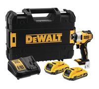 DeWALT DCF809D2T Clé à chocs sans fil 18V 2Ah - 1/4"" - Brushless (sans charbon) avec coffret TSTAK