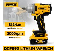 Dewalt DCF892 clé à chocs sans fil sans brosse à couple élevé 20V batterie outil électrique 812N.m clé dynamométrique Portable puissante Pas de batterie