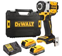 DeWalt Clé à chocs XR 18V 1/2" 406 Nm sans balais avec 2 batteries POWERSTACK et mallette TSTAK