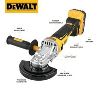 DEWALT DCG405FN Meuleuse d'angle sans fil sans balais de 125 mm 9000 tr/min avec batterie au lithium compatible pour la découpe et le polissage DCG405FN-No Battery