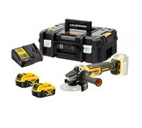 Dewalt DCG405P2 Set meuleuse dangle Li-Ion 18V XR(2x batterie 5.0Ah) dans TSTAK - 125mm - moteur brushless