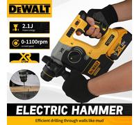 DEWALT DCH273 Marteau rotatif sans balais, batterie 20 V 6,0 Ah, énergie d'impact 2.1J, 360 ° Poignée - Éefficacité pour le perçage du béton, du brique et du pierre DCH273