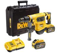 DeWALT DCH481X2-QW Kit Marteau Combiné SDS-Max XR FlexVolt À Batterie Li-ion 54 V (2 X 9,0 Ah) Dans Un Coffret - 6 J - Sans Balais