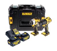 Pack perceuse visseuse à percussion 18V DCD709 + visseuse à chocs 18V DCF809 (2X4AH) en coffret T-STAK - DEWALT - DCK2062M2T