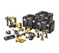 DeWALT DCK1012P4T-QW Kit Combiné 10 Pièces 18 V Li-ion (4 Batteries 5,0 Ah) Dans Un Coffret TSTAK