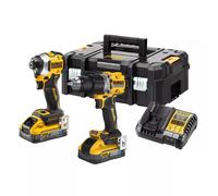 DeWALT DCK2050H2T Batterie Li-ion 18 V, Ensemble Combiné (2 Batteries 5,0 Ah) De Perceuse À Percussion/visseuse (DCD805N) Et Visseuse À Chocs (DCF850N) Dans TSTAK