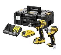 DEWALT DCK2062D2T-QW Batterie combinée 18 V/2 Ah (2 pièces) Noir/Jaune
