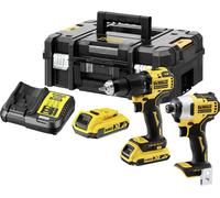 DEWALT DCK2062D2T-QW Jeu d'outils Perceuse-visseuse à percussion sans fil, Clé à chocs sans fil, Batterie, Chargeur sans fil 6 pièces