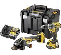 DEWALT DCK2080P2T-QW Jeu d'outils Perceuse-visseuse à percussion sans fil, Meuleuse d'angle sans fil, Batterie, Chargeur sans fil