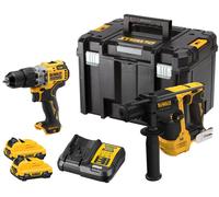 DEWALT Dewalt Set combiné sans fil 2 pcs 12V, 2x3 Ah Li-Ion (DCH072 + DCD706) en boîte TSTAK Quantité:1
