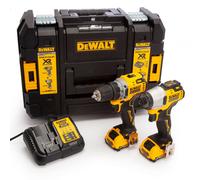 DeWALT DCK2110L2T 12V Li-ion XR Perceuse À Batterie (DCD701) Et Visseuse À Chocs À Batterie (DCF801) Combinées (2x3,0Ah) Dans Un Coffret TSTAK