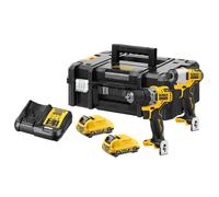 DeWalt DCK2110L2T-QW-Kombiset 12V DCD701 + DCF801, 2 x3,0Ah (perceuse-visseuse, clé à chocs)