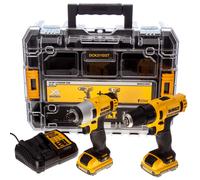 DeWALT DCK211D2T Combinaison Perceuse Visseuse À Batteries XR 10,8V (DCD710) & Visseuse À Chocs (DCD815) (2 X 2,0Ah) En Coffret TSTAK