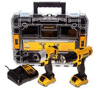 DeWalt Kit 2 outils DCK211D2T-QW Perceuse-visseuse + Visseuse à chocs 10,8 V 2,0 Ah Li-Ion
