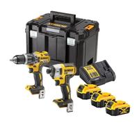 Dewalt DCK266P3T Ensemble combiné 18V 3x5.0Ah Li-Ion - Perceuse sans fil DCD796 + Broyeur à percussion DCF887