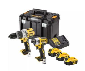 DeWALT DCK276P3T-QW Perceuse À Percussion 18 V Li-ion XR (DCD996) Et Visseuse À Percussion Sans Fil (DCF887) En Coffret TSTAK IV (3x 5,0 Ah)