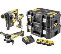 DEWALT DCK305P3T-QW Clé à chocs sans fil, Marteau perforateur sans fil , Meuleuse d'angle sans fil 18 V 5.0 Ah Li-Ion + batterie