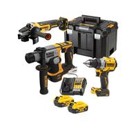Dewalt DCK355P2T-QW Pack 3 outils XR 18V Brushless - DCD800 Perceuse + DCH172 perforateur + DCG405 meuleuse - 2 X 5 Ah Batteries + Chargeur en coffret