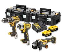 Outil multifonction et mini-outil De Walt Dewalt - pack de 3 machines 18v 5ah li-ion dcd796 + dcg405 + dcf887 - dck384p2t