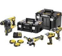 DEWALT DCK428P3T-QW Jeu d'outils Perceuse-visseuse à percussion sans fil, Clé à chocs sans fil, Marteau perforateur sans fil