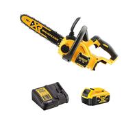 Tronçonneuse élagueuse 30 cm - XR 18V - 5Ah Li-Ion - livrée avec 1 batterie 18V 5Ah et un chargeur DeWalt Blanc