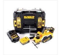 DeWalt DCP 580 M1 18 V Rabot sans fil 82 mm + Coffret de transport TSTAK-Koffer VI + 1x Batterie DCB 182 4,0 Ah + Chargeur DCB 115