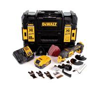 DeWalt DCS 356 P1 Outil multifonction oscillant sans fil 18V Brushless + 35 pièces d'accessoires + 1x Batterie 5,0Ah + Chargeur + Coffret de transport
