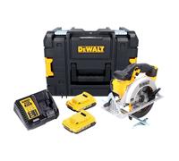 DeWalt DCS 391 D2 scie circulaire portative sans fil 18 V 165 mm + 2x 2.0 Ah batterie + chargeur + TSTAK