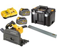 DeWALT DCS520T2R-QW Scie Plongeante Sans Fil Li-ion XR FlexVolt 54 V Avec Kit De Guide (2x 6,0 Ah) En TSTAK - Changement Rapide - Sans Balais