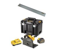 DeWalt DCS520T2R Scie circulaire plongeante à batteries 18V/54V Li-Ion baterie XR FlexVolt (2x batterie 6,0Ah) dans coffret TSTAK - rail de guidage incluse - changement rapide - moteur sans charbon