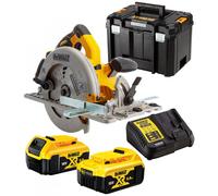Scie circulaire XR 5Ah 184 mm DEWALT + 2 Batteries + Coffret Tstak - DCS572P2-QW