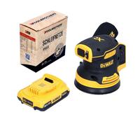 DeWalt DCW 210 N Ponceuse excentrique sans fil 18 V 125 mm Brushless + 1x batterie 2,0 Ah + 1x Toolbrothers SPIDER Set filet de ponçage - sans chargeur