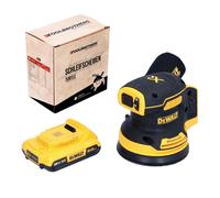 DeWalt DCW 210 N Ponceuse excentrique sans fil 18 V 125 mm Brushless + 1x batterie 2,0 Ah + 1x Toolbrothers TURTLE Set de disques de ponçage - sans chargeur
