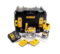 DeWalt DCW 604 D2 Fraiseuse combinée sans fil 18V 55mm in + 2x batteries 2,0 Ah + 1x chargeur rapide en TSTAK