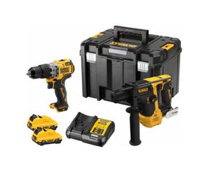 DEWALT Dewalt Set combiné sans fil 2 pcs 12V, 2x3 Ah Li-Ion (DCH072 + DCD706) en boîte TSTAK Quantité:1