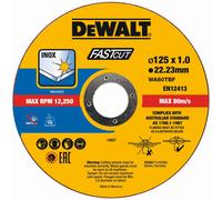 DEWALT Disques à tronçonner DEWALT haute performance 125x1x22,23mm Inox type 41 (plats) - 100 pièces DT20540-QZ Quantité:100