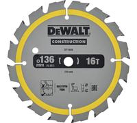 Lame de scie circulaire 136x10 mm 16 dents ATB/délignage angle d'attaque 20 - DT1946-QZ - DEWALT