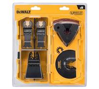 Coffret de 4 lames DEWALT DT20731-QZ avec un plateau de ponçage, 3 abrasifs, un adaptateur pour multicutter